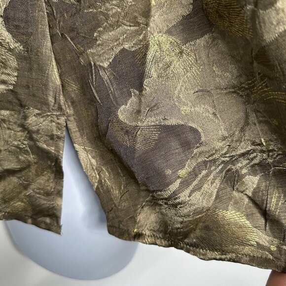 Chicos Button up Shirt Metallic Brocade Jacquard Size L - Picture 5 of 10